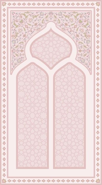 Floral geometric window prayer rug 092 | Premium Vector #Freepik #vector #background #texture #rug #line Sajadah Design, Islamic Art Wallpaper, Eid Art, Islamic Design Graphic, Ramadhan Design, Txt Art, Islamic Background Vector, Pastel Weddings, Ramadan Illustration