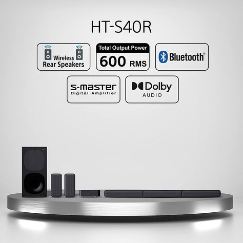 Sony HT-S40R 5.1ch Home Theater Soundbar System,black Sony Home Theater System, Sony Home Theatre, Tv Sound System, Home Theater Speaker System, Sony Electronics, Amplifier Audio, Multi Room Audio, Rear Speakers, Home Audio Speakers