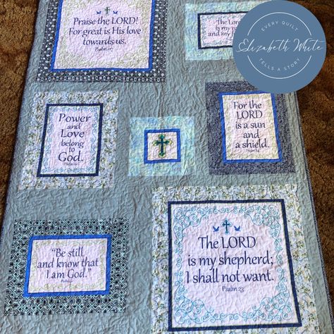 Bible Quilt Blocks Patterns, Scripture Quilt, Comfort Of Psalms Quilt, Prayer Quilt Square, Christian Quilts, Cross Wall Hanging Quilt Pattern, Cross Quilt Pattern Christian, Bible Quilt, Prayer Quilt