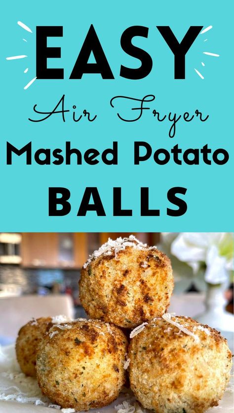 Loaded Mashed Potato Balls, Fried Mashed Potato Balls, Mashed Potato Bites, Potato Balls Recipe, Mashed Potato Balls, Air Fry Potatoes, Bacon Butter, Stuffed Potato, Potato Balls