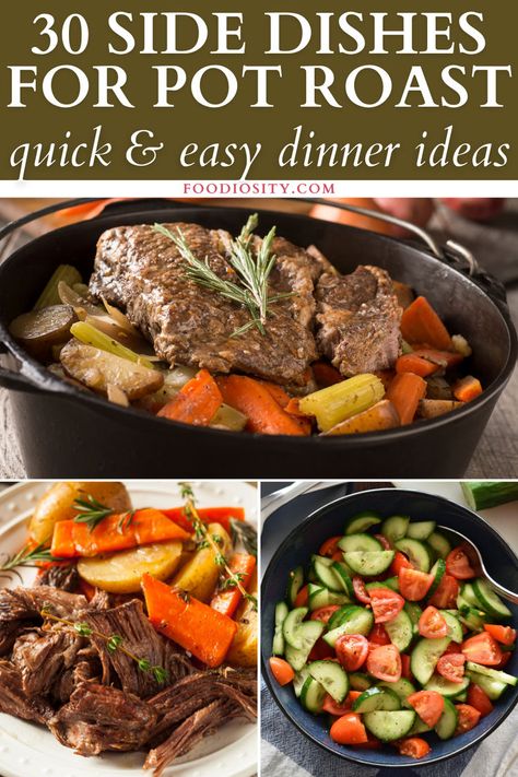 Side Dishes For Pot Roast, Pot Roast Side Dishes, Roast Side Dishes, Lasagna Side Dishes, Roasted Side Dishes, Ground Beef Meatballs, Parmesan Roasted Cauliflower, Quick And Easy Dinner Ideas, Honey Glazed Carrots