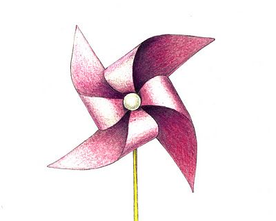 January 10, 2012 - Pinwheel | A Drawing a Day for a Year Painting Kids Furniture, Pin Wheel, 3d Sketch, Watercolour Inspiration, Color Me Beautiful, Spring Art, January 10, Zen Doodle, Watercolor Cards