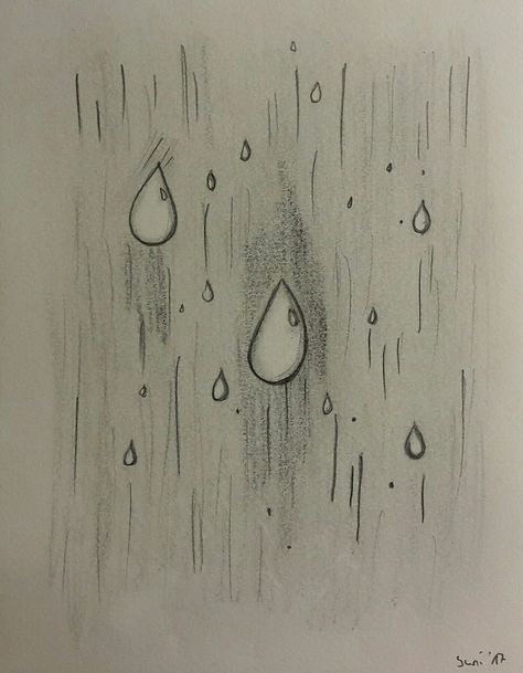 Raindrop Sketch, How To Draw Rain Drops, Rain Drops Drawing, Rain Drawing Sketches, Rain Reference, Raindrop Drawing, Water Drop Drawing, Drawing Rain, Rain Drawing