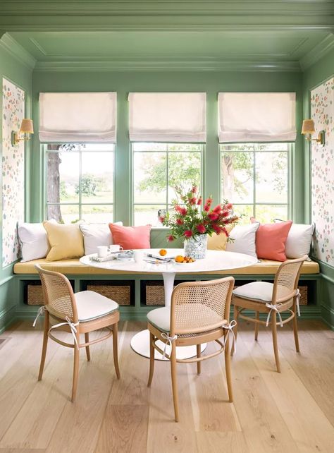 2021 Idea House: Our Picturesque Kentucky Home Small Bathroom Colors, Banquet Seating, Southern Living House Plans, Southern House, Southern Living Homes, Southern House Plans, Cozy Living Spaces, Green Paint Colors, Best Paint Colors