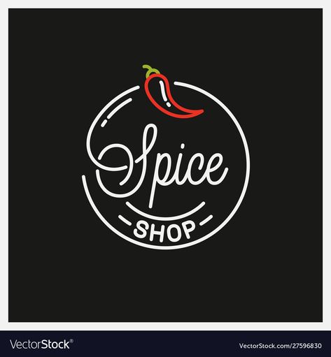 Pepper Spice, Spice Shop, Round Logo, Chili Pepper, Shop Logo, Business Names, Black Background, Black Backgrounds, Png Images