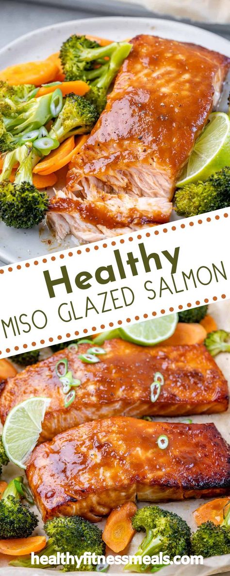 Miso Glazed Salmon Recipe, Salmon Filet Recipe, Miso Salmon Recipe, Filet Recipes, Miso Glazed Salmon, Fresh Seafood Recipes, Miso Salmon, Miso Glaze, Healthy Fitness Meals