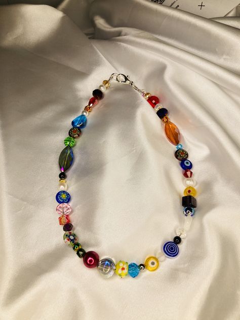 Excited to share the latest addition to my #etsy shop: Multi Beaded Gems Glass Beaded Necklace / Indie Retro / Fun Unique https://etsy.me/3NptTJ3 #summerspring #fallglassbeads #y2k90s #funkyiancharms #differentbeads #flashyyouthadult #menwomen #varietybeads #iancharm Multi Beads Necklace, Charm Bead Necklace, Indie Necklaces, Mixed Bead Necklace, Indie Necklace, Cottage Core Jewelry, Necklace Glass Beads, Mixed Beads Necklace, Millefiori Beads