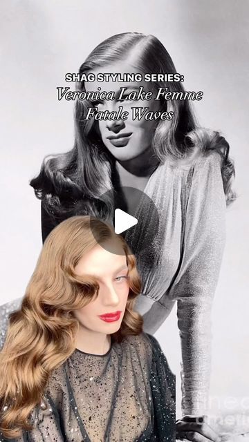 MORGAN RYAN • MAVERICK MUSE™ • INFLUENCER MARKETING on Instagram: "Shag Styling Series ft. @sebastianpro_official Ep. 17: ‘VERONICA LAKE 40s FEMME FATALE WAVES’ Hair Tutorial 🎞️ Comment “link” for all products used in the video, I’ll DM them to ya 🤗 Extended is over on Patreon for anyone needing a slower version with a walk through on the process 🖤 Nothing says shiny vintage hair quite like this 1940s hair goddess! SAVE to recreate AND SHARE with a vintage lover ✨  Difficulty Level: Medium  Products Used: Sebastian Dark Oil Shampoo + Conditioner Sebastian Dark Oil Sebastian Hairspray 3.25” Foam Rollers Pin curl clips Duckbill Clips Styling Comb Styling Brush Setting Lotion + Spray Bottle Boar Bristle Brush *all products are linked in my bio under ‘shop my recent post’ as well as in Stor Mid Length Vintage Hair, Heatless Pin Curls, Vintage Hair Curls, Vintage Hairstyles Tutorial Long, Marcel Waves Tutorial, 1974 Hairstyles, Vintage Bombshell Hair, 40s Curls Tutorial, 1930s Hair Tutorial