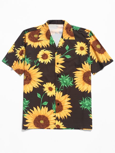 Clothes Wishlist, Mens Shirts Online, Sunflower Shirt, Camo Shirts, Latest Mens Fashion, Sunflower Print, Short Sleeve Shirts, Men Fashion Casual Outfits, Men Shirt Style