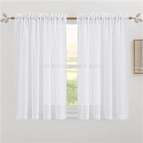 Cute White Curtains, Short White Curtains, Light Curtains, Green Curtains Bedroom Short, White Short Curtains, White Curtains Target, Light Pink Short Curtains, White Curtains Bedroom, Short Window Curtains