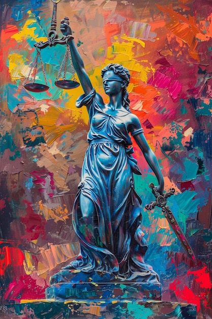 Foto pintura de una estatua de lady just... | Premium Photo #Freepik #photo #pintura #justicia #dama #estatua Justice Collage Art, Lady Justice Wallpaper, Cool Statues, Lady Justice Art, Lawyer Art Wallpaper, Justice Painting, Lady Of Justice, Lawyer Art, Lady Justice Statue