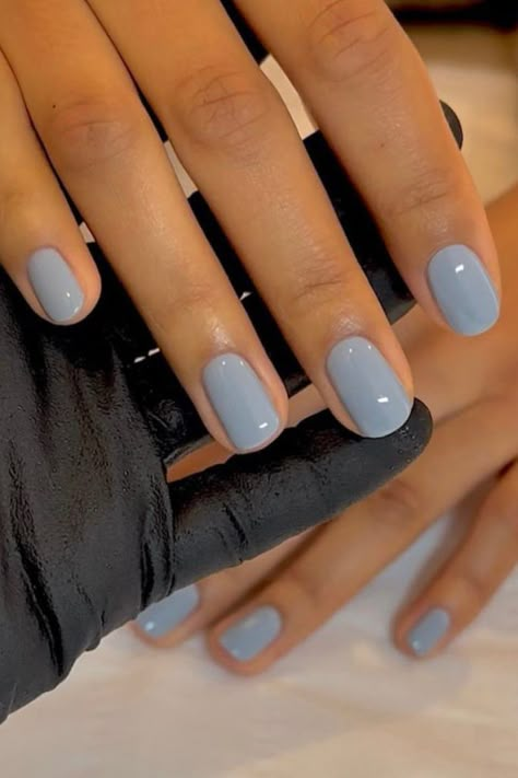 31 Blue Nail Ideas to Inspire Your Next Manicure | The Everygirl Ombre Nails French, Trendy Short Nails, Blue Nail Design, Nail Shapes Squoval, Blue Nail Ideas, Nails French Tips, Cute Nail Polish, Squoval Nails, Short Gel Nails