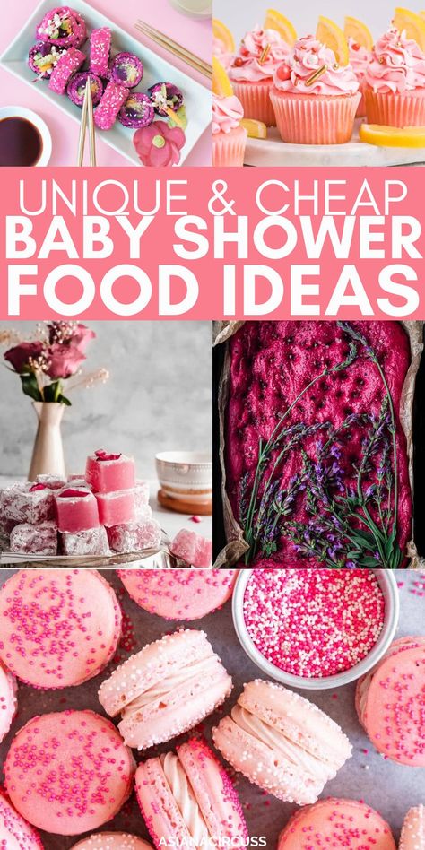 Try Yummy and cheap baby shower food ideas that look amazing but super easy to make. Baby Shower Snack Ideas Girl, Dessert For Baby Shower Girl, Pink Baby Shower Food Ideas, Butterfly Baby Shower Food Ideas, Wildflower Baby Shower Theme Food, Baby Shower Foods Girl, Baby Shower Girl Food Ideas, Bow Desserts, Baby Girl Shower Food Ideas