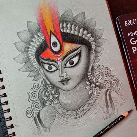 Pencil Drawing Of Krishna, Drawing Of Krishna, Drawing Of Face, Face Pencil Drawing, Beautiful Pencil Sketches, Devi Maa, Pencil Drawing Images, Easy Mandala Drawing, Easy Drawing Steps