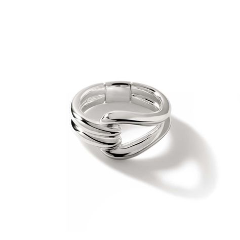 Sterling silver Surf link ring. The ring measures 5 x 11.5mm. Size 7 in stock now. Special order sizes also available. Designed by John Hardy. Silver Surf, Surf Jewelry, John Hardy Jewelry, Link Ring, Linking Rings, Mens Silver Rings, John Hardy, Diamonds And Gold, Organic Design