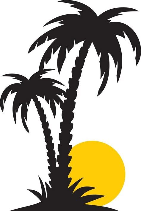 Palm Tree Outline, Palm Trees Art, Business Card Icons, Palm Tree Drawing, Silhouette Tree, Trees Vector, Palm Tree Vector, Palm Tree Silhouette, Palm Tree Design