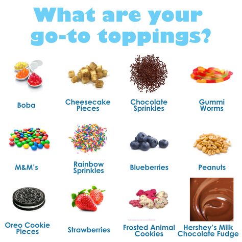 Swipe right to see some sweet toppings. Which one is your fave? #Froyo #FrozenYogurt #Dessert #ToppingsTuesday #Sprinkles #Chocolate #Oreos Froyo Toppings, Frozen Yogurt Toppings, Menchies Frozen Yogurt, Yogurt Toppings, Chocolate Oreos, Swipe Right, Chocolate Cheesecake, Oreo Cookies, Chocolate Fudge