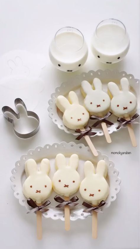 Miffy Cake, Easter Snack, Easter Snacks, Kawaii Dessert, Kawaii Cooking, Cute Baking, Cute Snacks, Bakery Recipes, Bakery Cafe