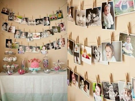 90th Birthday Photo Decorations - 11 Creative Ways to Display Pictures Birthday Party Photography, 90's Birthday Party, 80th Birthday Party, Decoration Photo, 60th Birthday Party, 90th Birthday, Graduation Party Decor, Baby First Birthday, 80th Birthday