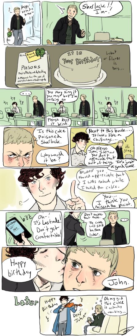 Tags: Anime, Comic, Sherlock Holmes, Dr. John Watson, Sherlock Holmes (Character) Sherlock Comic, Johnlock Fanart, Sherlock Holmes John Watson, Happy Birthday John, John Lock, Sherlock Series, Mycroft Holmes, Sherlock Holmes Benedict Cumberbatch, Watson Sherlock