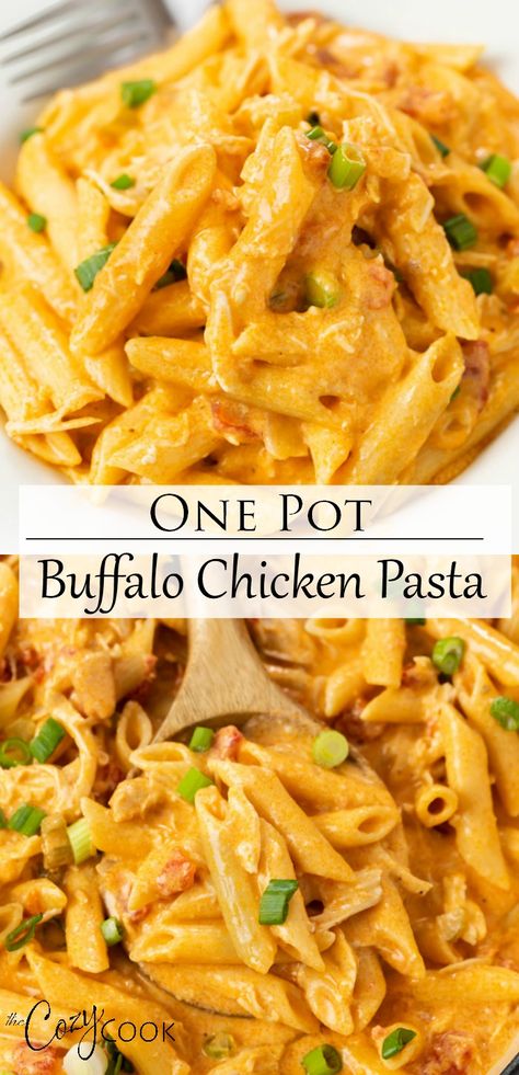 Creamy Buffalo Sauce, Chicken Penne Pasta, Penne Pasta Recipes, Buffalo Chicken Recipes, Buffalo Chicken Pasta, Leftover Chicken Recipes, Shredded Chicken Recipes, Blue Cheese Dressing, Easy Chicken Dinner Recipes