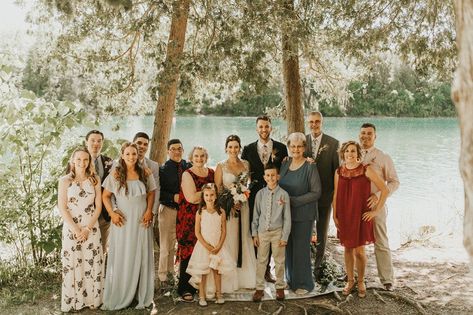 Intimate DIY Lake Wedding for $8K     #wedding #weddinginspiration #weddingideas #ido #weddingplanning #weddings #budgetsavvybride Diy Lake, Design Stationary, Sincerity Bridal, Groomsmen Looks, Party Attire, Lakeside Wedding, Father Daughter Dance, Designer Wedding Gowns, Wedding Party Photos