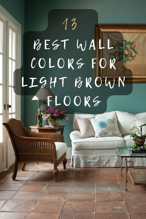 Wondering what wall color goes with light brown floors? Discover 13 color options that create a harmonious and stylish look. From neutrals to bold choices, find the perfect match. Click to explore! 🎨🏡 #WallColors #HomeDecor #LightBrownFloors #InteriorDesign #ColorInspo Light Brown Floors, Tan Couch Living Room, Light Brown Couch, Tiffany Blue Walls, Taupe Flooring, Dark Brown Floor, Color Walls, Best Wall Colors, Grey Wall Color