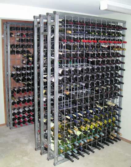 when my dogs die i am going to put this in my wine room! Wine Collection Display, Metal Wine Racks, Cellar Ideas, Wine Cellar Racks, Wine Bar Restaurant, Wine Rack Plans, Wine Bottle Display, Home Wine Cellars, Custom Wine Cellars