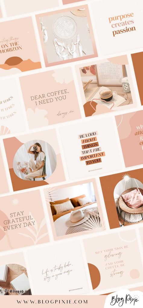 Boho Instagram Post Templates Canva Boho Social Media Design, Boho Instagram Feed, Creative Instagram Posts, Quotes Creative, Templates Aesthetic, Boho Instagram, Instagram Story Questions, Instagram Feed Planner, Coach Instagram