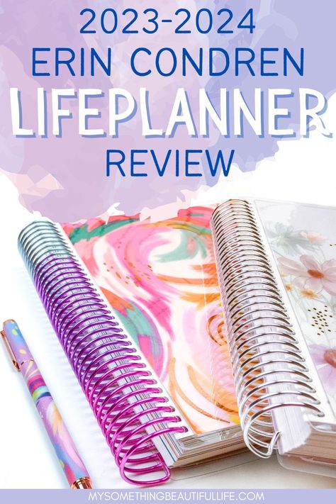 2023-2024 Erin Condren LifePlanner Review: Image of two planners and a pen Erin Condren Budget Planner Ideas, Erin Condren Dashboard Ideas, Erin Condren Life Planner Dashboard Ideas, Erin Condren Daily Duo Ideas, Erin Condren Life Planner Ideas, Erin Condren Monthly Dashboard Ideas, Erin Condren Planner Ideas, Erin Condren Academic Planner, Erin Condren Dashboard