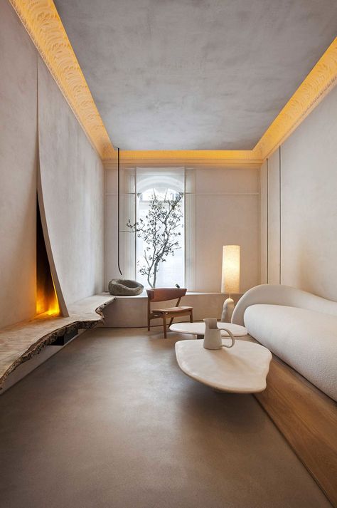 Wabi Sabi: Lorna de Santos’s Residential Installation for Casa Décor, Madrid Zen Interiors, Japanese Interior Design, Interior Minimalista, Futuristic Interior, Japanese Interior, Minimalist Interior Design, Minimalism Interior, Fireplace Design, Cheap Decor