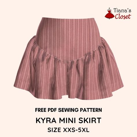 Skirt Sewing Pattern Free, Mini Skirt Sewing Pattern, Mini Skirt Pattern, Paper To Print, Skirt Pattern Easy, Pola Rok, Sewing Patterns Skirt, Skirt Pattern Free, Free Pdf Sewing Patterns