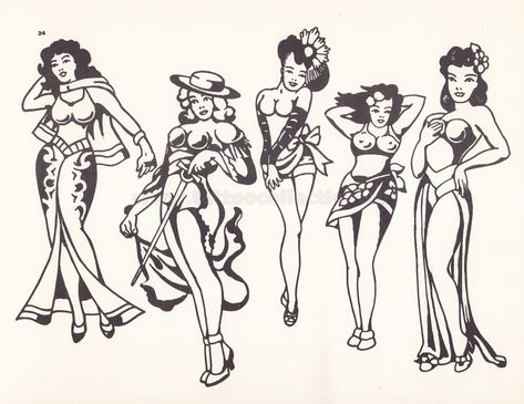 Sailor Mosko, Old Sailor Tattoos Vintage, Sailor Tattoos Vintage, Sailor Girl Tattoo, Sailor Jerry Pinup, Sailor Vern Flash, Flash Sheet, Vintage Flash, Tattoo Collection