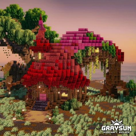 Hut Minecraft, Minecraft Witch, Hut Design, Witch Hut, Minecraft Builds, Minecraft Ideas, Block Party, Minecraft Houses, Scarlet Witch