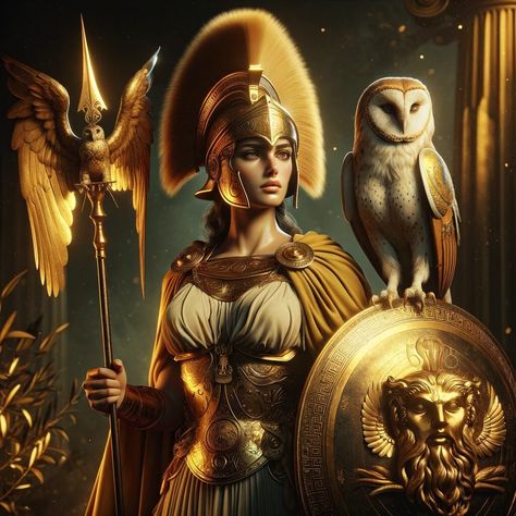 Athena - Goddess of Wisdom, War & the Crafts Athena Core, Athena Greek Goddess, Mythological Art, Athena Goddess Of Wisdom, Athena Tattoo, Goddess Of The Underworld, Goddess Of Wisdom, Goddess Athena, Ancient Greek Gods