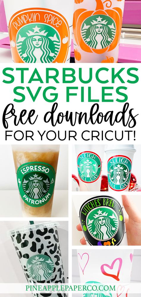 12+ FREE Starbucks SVG Files for Cold and Hot Reusable Starbucks Cups! Download an cut with a Cricut or Silhouette machine to make a custom Starbucks cup! #starbucks #diystarbucks #svg Cricut Starbucks Cup Svg Free, Starbucks Cup Cricut Svg, Starbucks Cup Svg File Free, Cricut Joy Starbucks Cup, Plastic Starbucks Cups Diy Ideas, Free Svg Starbucks Cup, Starbucks Cricut Svg, Cricut Starbucks Cup Ideas Vinyls, Starbucks Cups Cricut