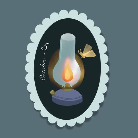 A oil lamp in the night #thepromptlist of @kriksisart #calmtober24 #calmtober #illustration #illustrationartists Oil Lamp, Illustration Artists, Oil Lamps