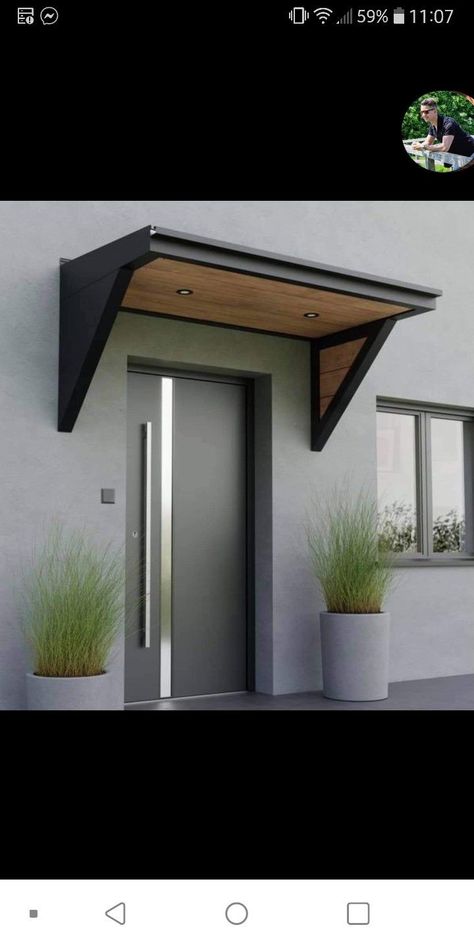 #bathroomlighting #homedecor #interiordesign #lightingideas #bathroominspiration #homeimprovement #decor #diy #renovation #smallspaces Door Roof Entrance, Front Door Overhang Entrance Modern, Covered Doorway Entrance, Flat Portico Entry, Front Awning Ideas Entrance, Flat Roof Porch Entrance, Modern Porch Ideas Entrance, Garage Door Awning, Entrance Awning