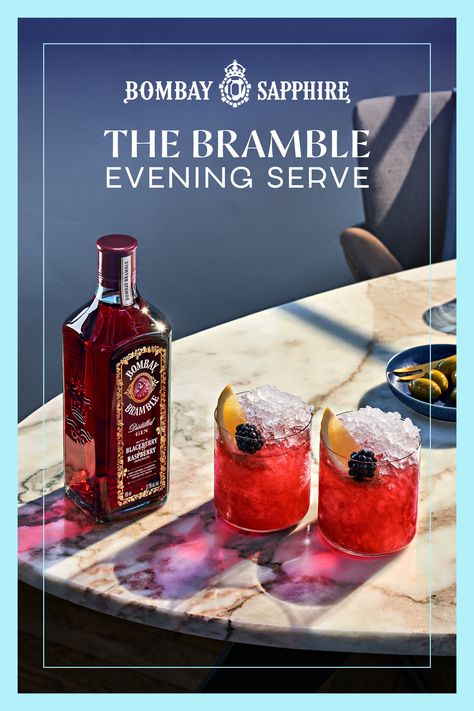 Your next cocktail evening needs an elegant Bramble serve. Using our new naturally flavoured Bombay Bramble gin, this serve has minimal ingredients but lots to give. #bombaysapphire #summerrecipes #cockailrecipes #bramblerecipe Strawberry Pancake Topping, Bramble Recipe, Vodka Mixers, Gin Tonic Recipe, Blackberry Cocktail, Bramble Cocktail, Raspberry Cocktail, Spring Cocktail, Cocktail Gin