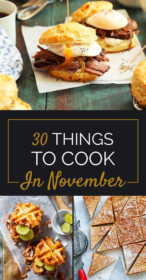 30 Things You Need To Cook In November November Meal Ideas, November Food Ideas, November Food, November Recipes, Eating Seasonally, Breakfast Sliders, Things To Cook, Salmon Spices, Classic Salad