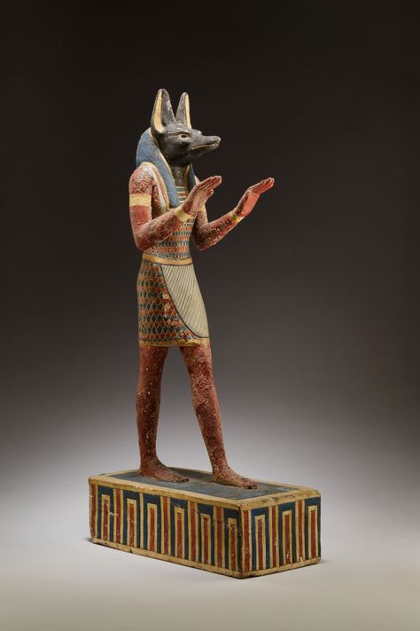 Statuette of Anubis | Ptolemaic Period | The Met Anubis Art, Egyptian Jackal, Anubis Statue, Egyptian Temple, Istoria Artei, Ancient Near East, Egyptian Artifacts, Ancient Egypt Art, Wearing Jewelry