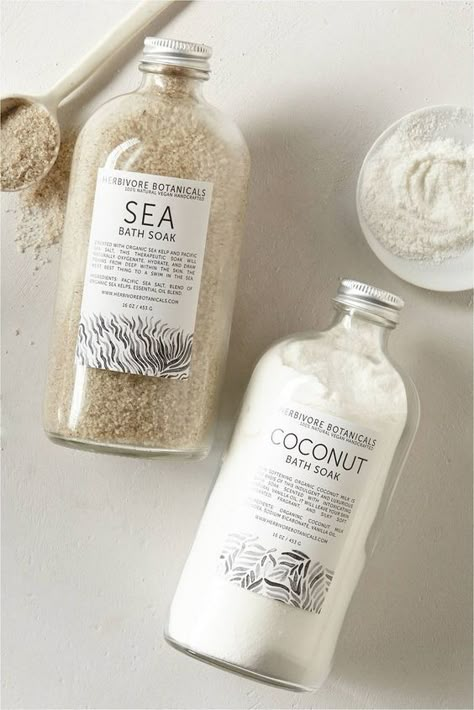 Bubble Bath Packaging, Eco Friendly Skincare Brands, Coconut Bath, Botanical Bath, Herbivore Botanicals, Product Marketing, Skin Care Packaging, Local Products, Bath Essentials