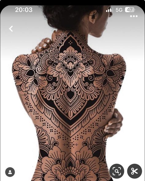 Dot Work Back Tattoo, Tattoo Espalda, Ornamental Tattoos, Ornamental Tattoo, Black Tattoo, Skin Art, Tattoo Inspo, Back Tattoo, Black Tattoos