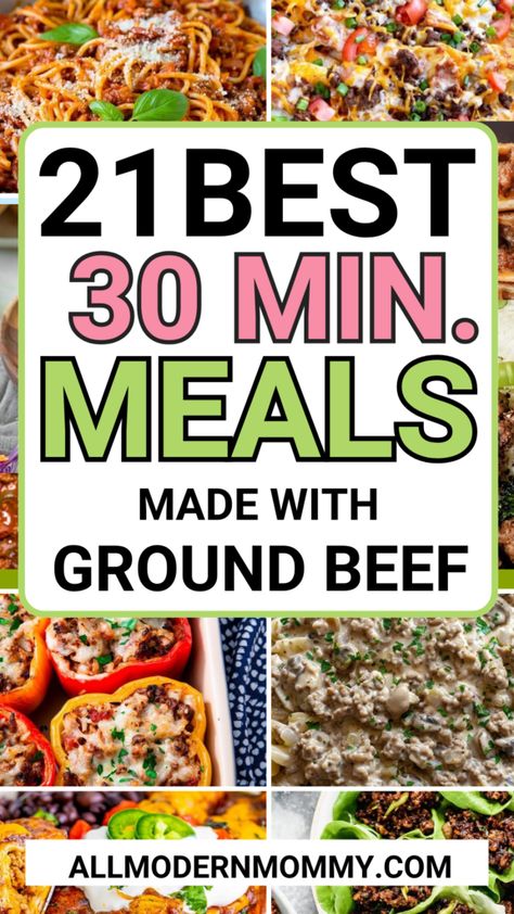 21 Quick and Easy Ground Beef Meals Ready in Thirty Minutes One Meat Multiple Meals, Easy Recipes With Ground Beef Healthy, Cheap Beef Meals, Quick Easy Ground Beef Dinner, Chopmeat Recipes Dinners, Quick And Easy Dinner Recipes With Ground Beef, Easy Ground Beef Meals, Spring Porch Ideas, Ground Beef Meals