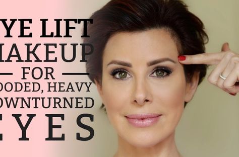 Great Video for Puffy and Hooded Eyes from Dominique Sachse Eye Lift Makeup, Makeup For Hooded Eyelids, Downturned Eyes, Eyeshadow For Hooded Eyes, Dominique Sachse, Hooded Eye Makeup Tutorial, Hooded Eyelids, Inkscape Tutorials, Droopy Eyes