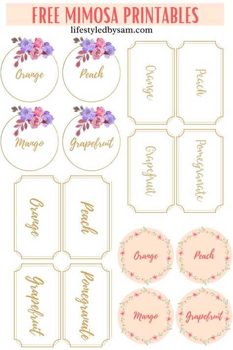 Mimosa Bar Free Printables, Mimosa Bar Sign Printable Free, Mimosa Bar Printables, Mimosa Bar Recipe, Engagement Desserts, Easy Mimosa, Diy Mimosa Bar, Diy Mimosa, Mimosa Bar Ideas