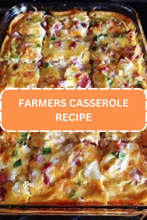 FARMERS CASSEROLE RECIPE - WEEKNIGHT RECIPES Farmer Casserole, Ww Casseroles, Homestyle Cooking, Popular Breakfast Recipes, Weight Watchers Casserole, Farmers Casserole, Casserole Breakfast, Ww Breakfast, Delicious Breakfast Casserole