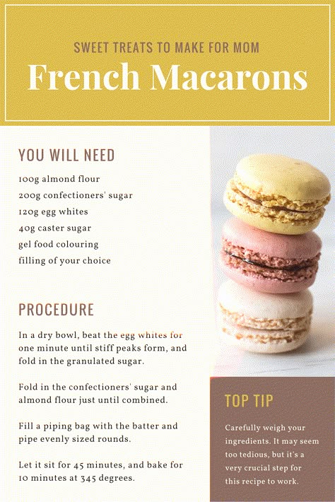 Easy Macaroons, Easy Macaroons Recipe, French Macaroon Recipes, Macaroons Recipe, Macaron Flavors, Homemade Cookbook, Macaroon Recipes, Macaron Recipe, Sweet Snacks Recipes