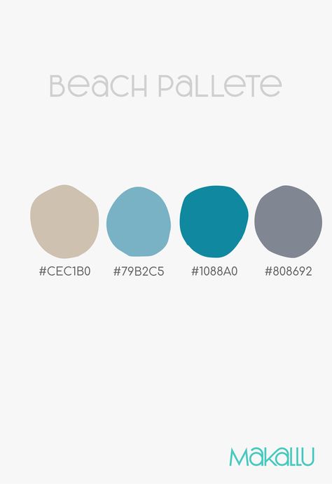 Beach Pallete - Paleta de Cores de Praia Surf Room Decor, Ocean Room Decor, Vibe Bedroom, Surf Room, Ocean Room, Dream Beach Houses, Beach Room, Modern Color Palette, Preppy Room