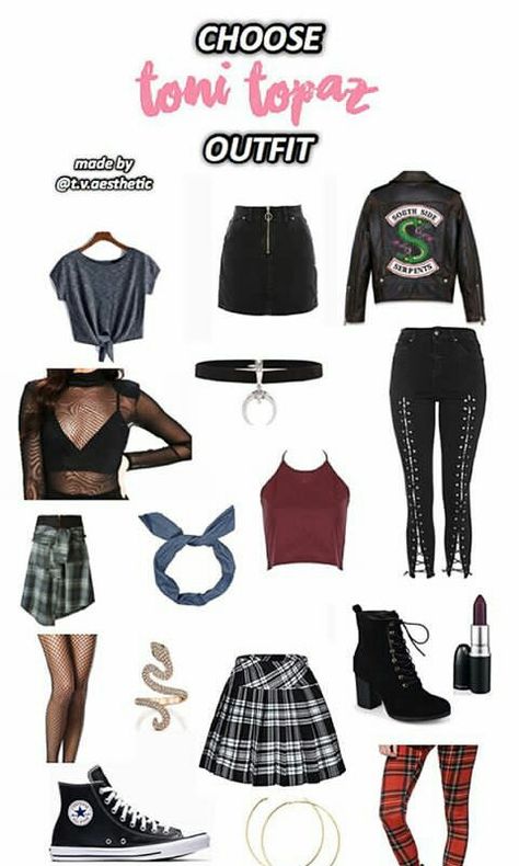 #riverdale #artdale #artsydale #riverdaleartsy Toni Riverdale Outfits, Riverdale Aesthetic Outfits, Riverdale Toni Outfits, Riverdale Costume Ideas, South Side Serpents Outfit, Riverdale Outfits Ideas, Southside Serpents Outfit, Riverdale Inspired Outfits, Toni Topaz Outfits